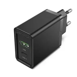 Vention FBBB0-EU Cargador de Pared 20W con Puertos USB-C y USB-A